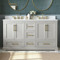 60 Inch Bathroom Vanity with Double Sink Combo, Greige