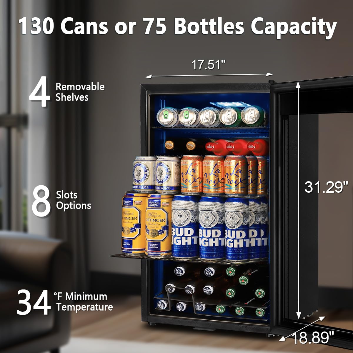 Tylza 24" Dual Zone Wine and Beverage Cooler Quiet Compressor