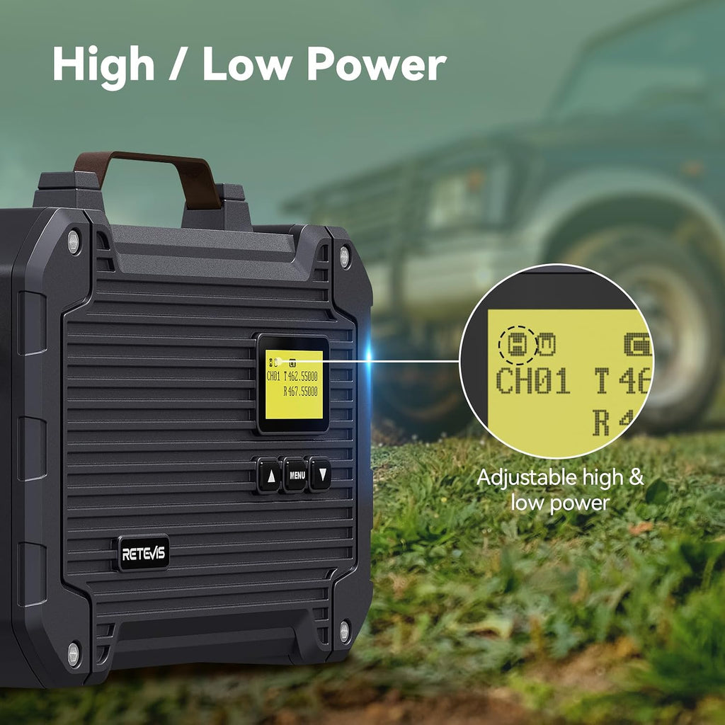 Retevis RT97L GMRS Repeater System, High Power with FRP Antenna & Cable
