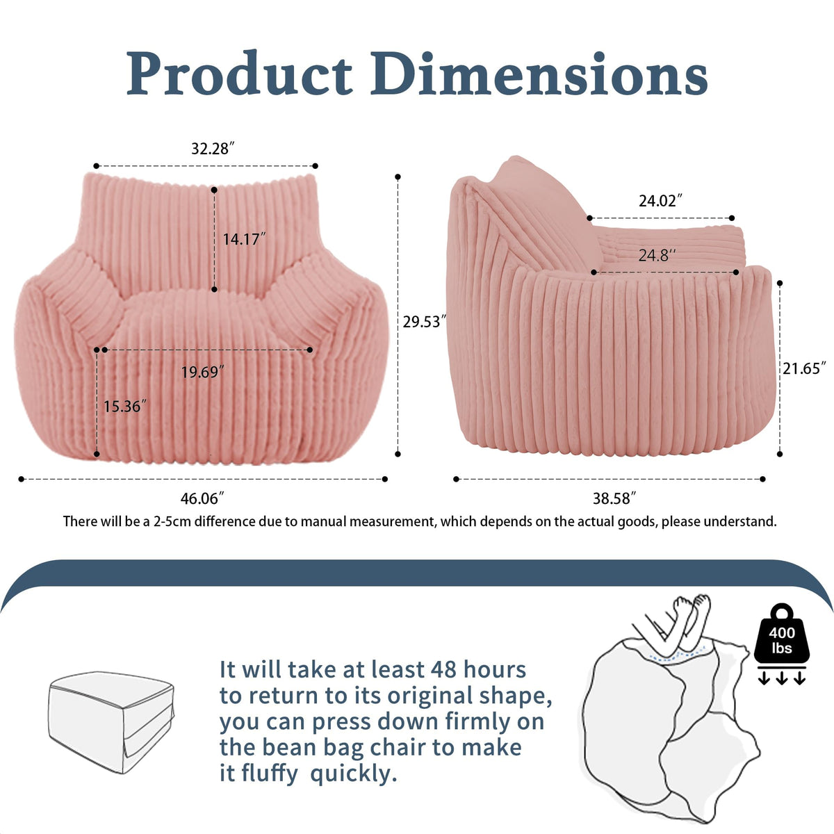 3-in-1 Giant Bean Bag Chair for Adults & Kids, Convertible Floor Sofa to Mattress, Memory Foam Beanbag Chair with Washable Cover, Multi Functional Lounge Couch for Bedroom, Living Room (Dark Grey)
