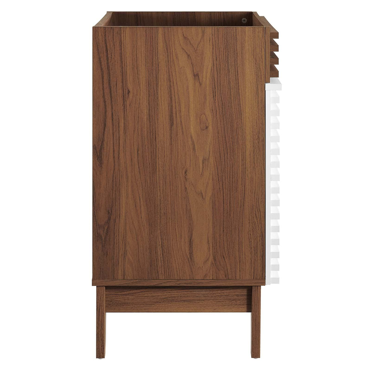 Modway Render Mid-Century Bathroom Vanity With Sink in Walnut White,24 Inch