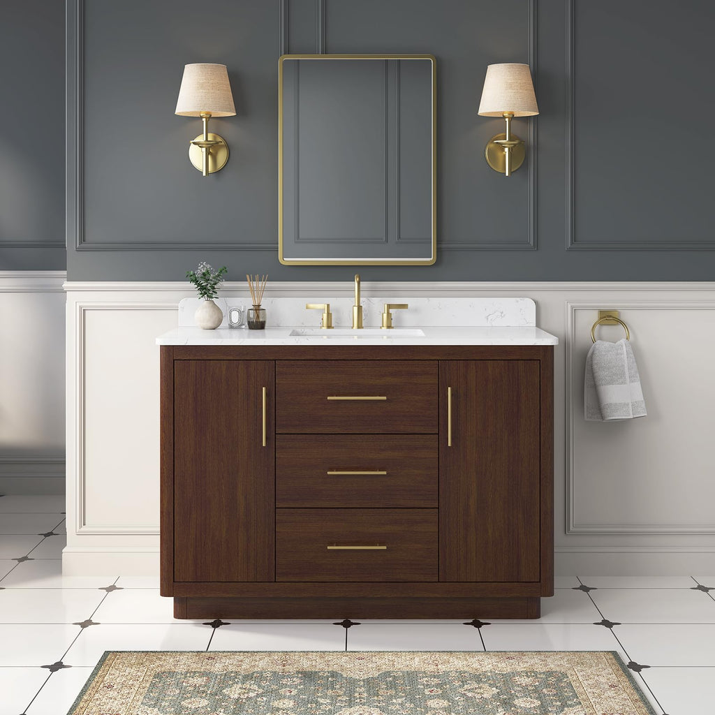 60 Inch Bathroom Vanity with Double Sink Combo, Greige