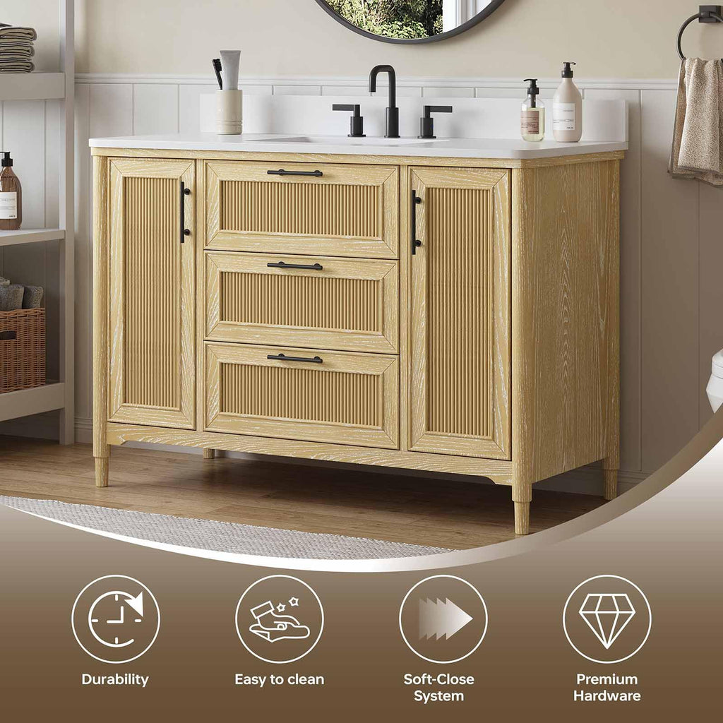 48 Inch Bathroom Vanity with Sink, Fully Assembled, Green
