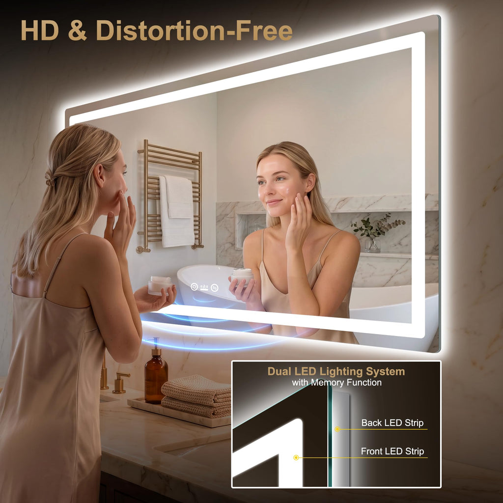 LED Bathroom Vanity Mirror with Lights, 30"x50", Motion Sensor Auto On/Off