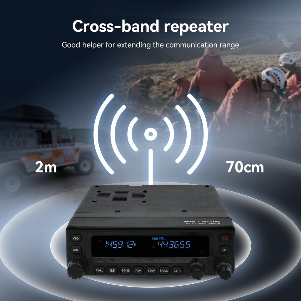 Retevis MA1 Dual Band Ham Radio, Cross-Band Repeater Mobile Transceiver