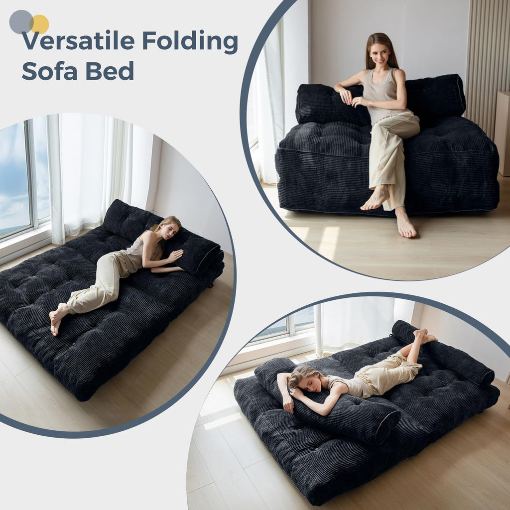 MAXYOYO Folding Sofa Bed, Convertible Chair Bed with Pillow