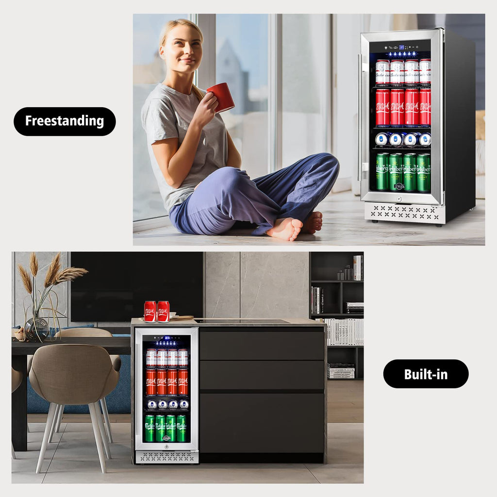 Tylza 24" Dual Zone Wine and Beverage Cooler Quiet Compressor