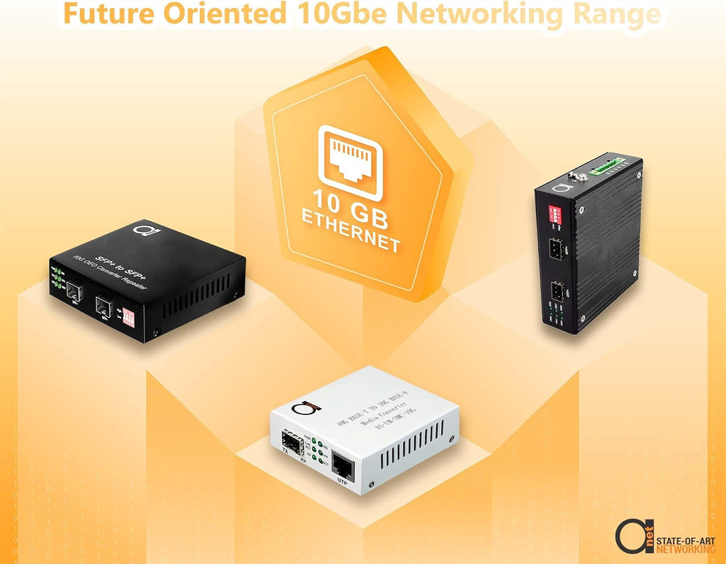 10G SFP+ to SFP+ Fiber to Fiber Media Converter, 2 Slot OEO 3R Repeater