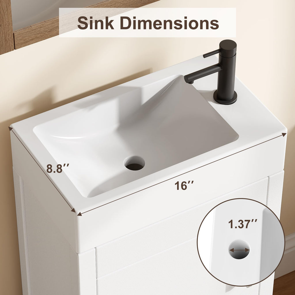 Garvee 24" Bathroom Vanity with Sink, Freestanding Bathroom Cabinet