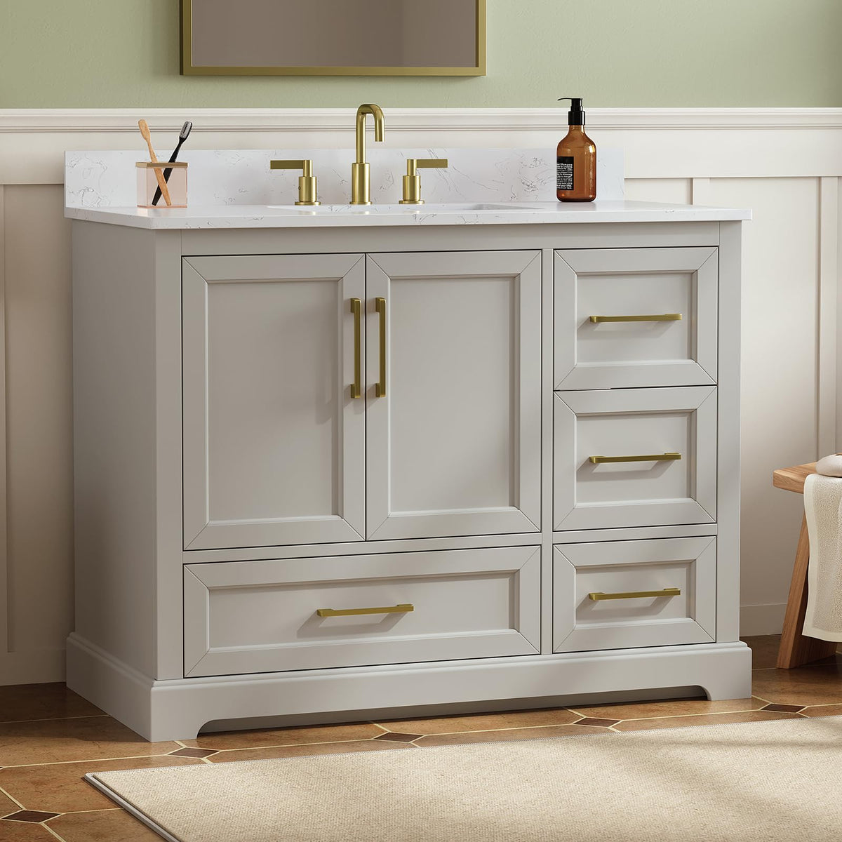 48 inch Bathroom Vanity with Sink, Green