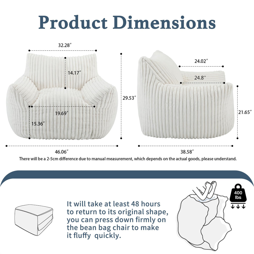 3-in-1 Giant Bean Bag Chair for Adults & Kids, Convertible Floor Sofa to Mattress, Memory Foam Beanbag Chair with Washable Cover, Multi Functional Lounge Couch for Bedroom, Living Room (Dark Grey)