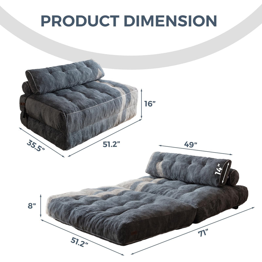 MAXYOYO Folding Sofa Bed, Convertible Chair Bed with Pillow