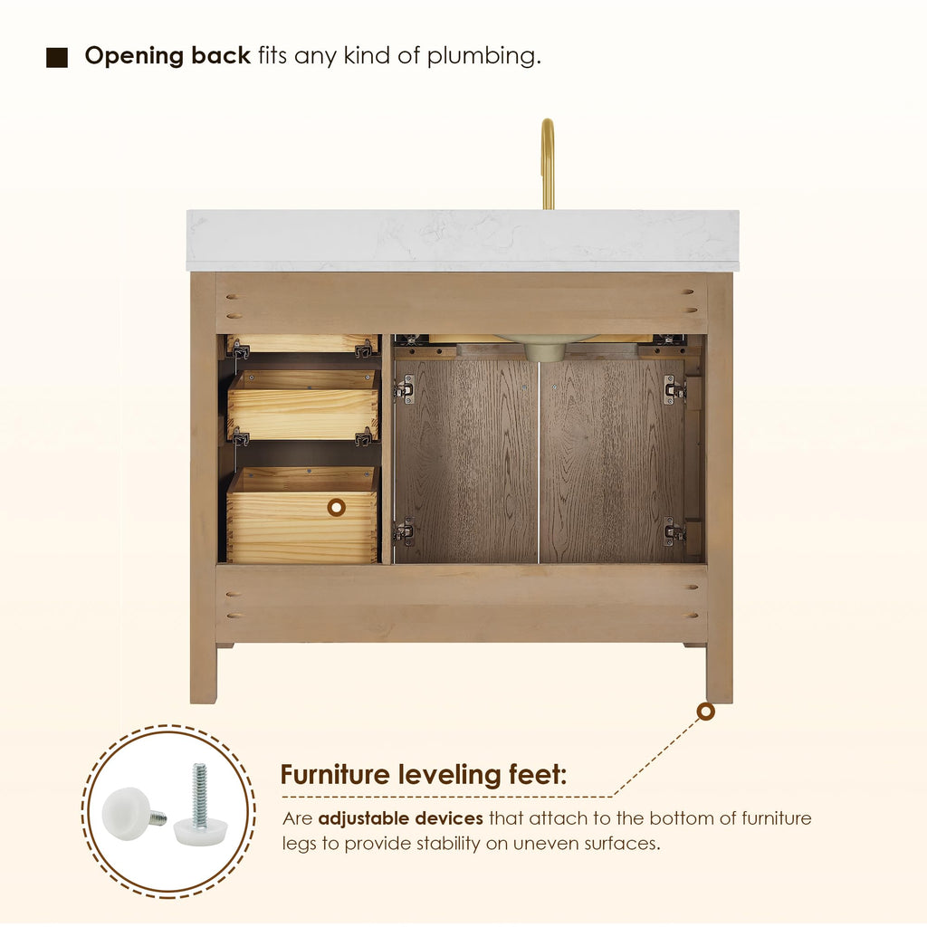 48 Inch Bathroom Vanity with Sink Modern Single Vanities with Countertop