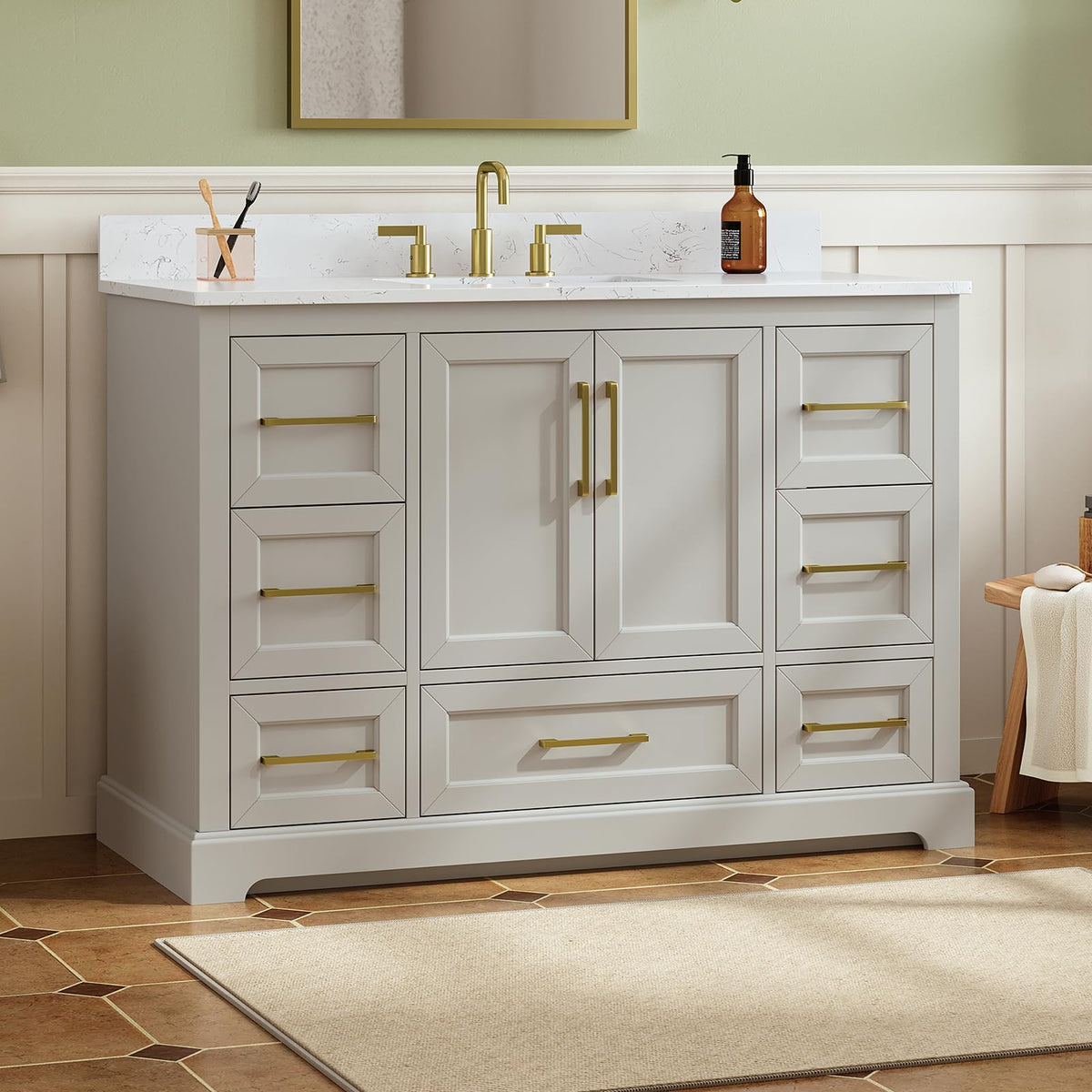 48 inch Bathroom Vanity with Sink, Green