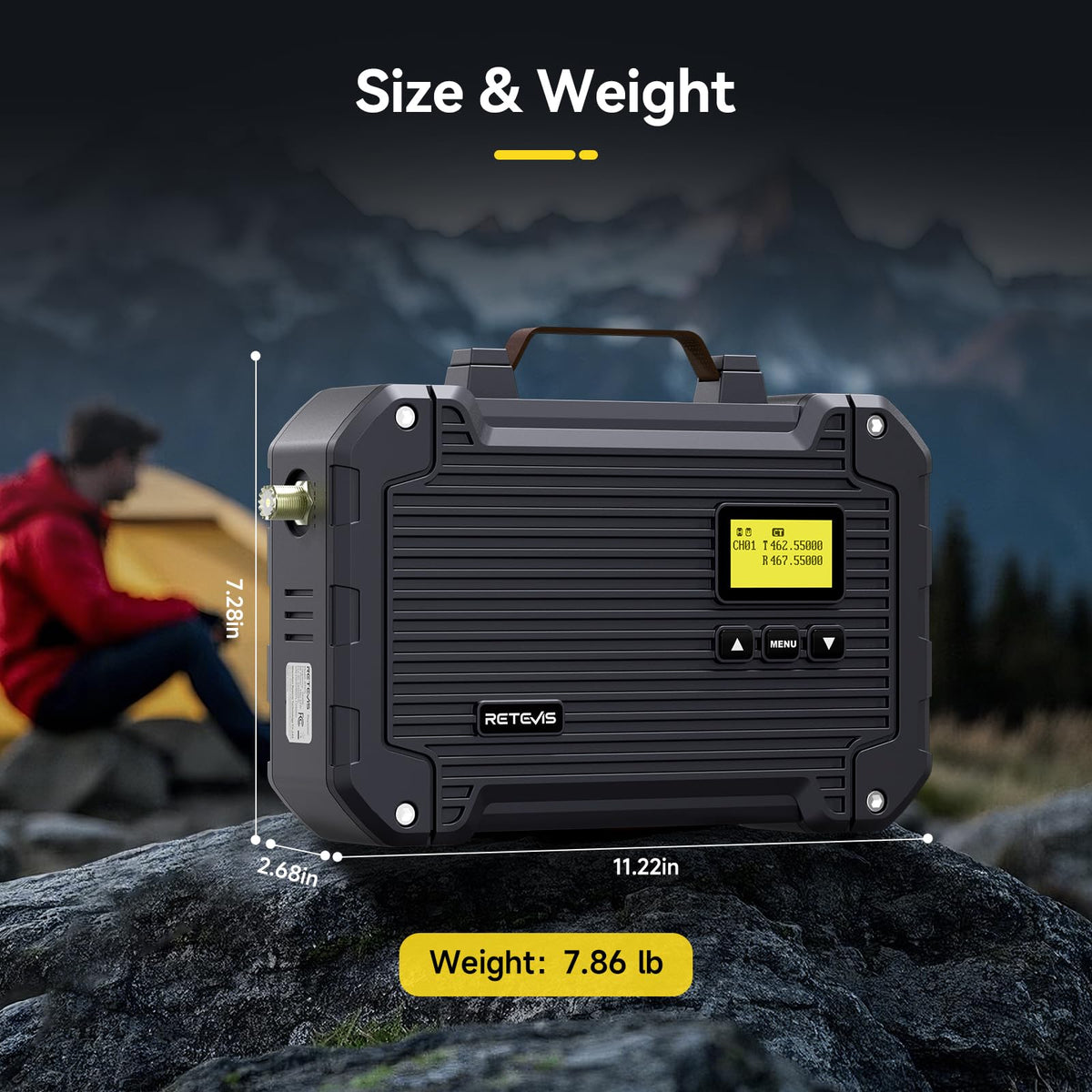 Retevis RT97L GMRS Repeater System, High Power with FRP Antenna & Cable