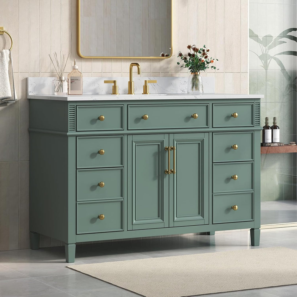 48 inch Bathroom Vanity with Sink, Green