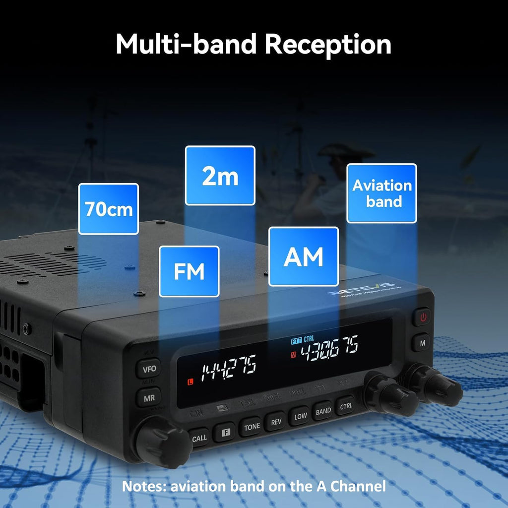 Retevis MA1 Dual Band Ham Radio, Cross-Band Repeater Mobile Transceiver