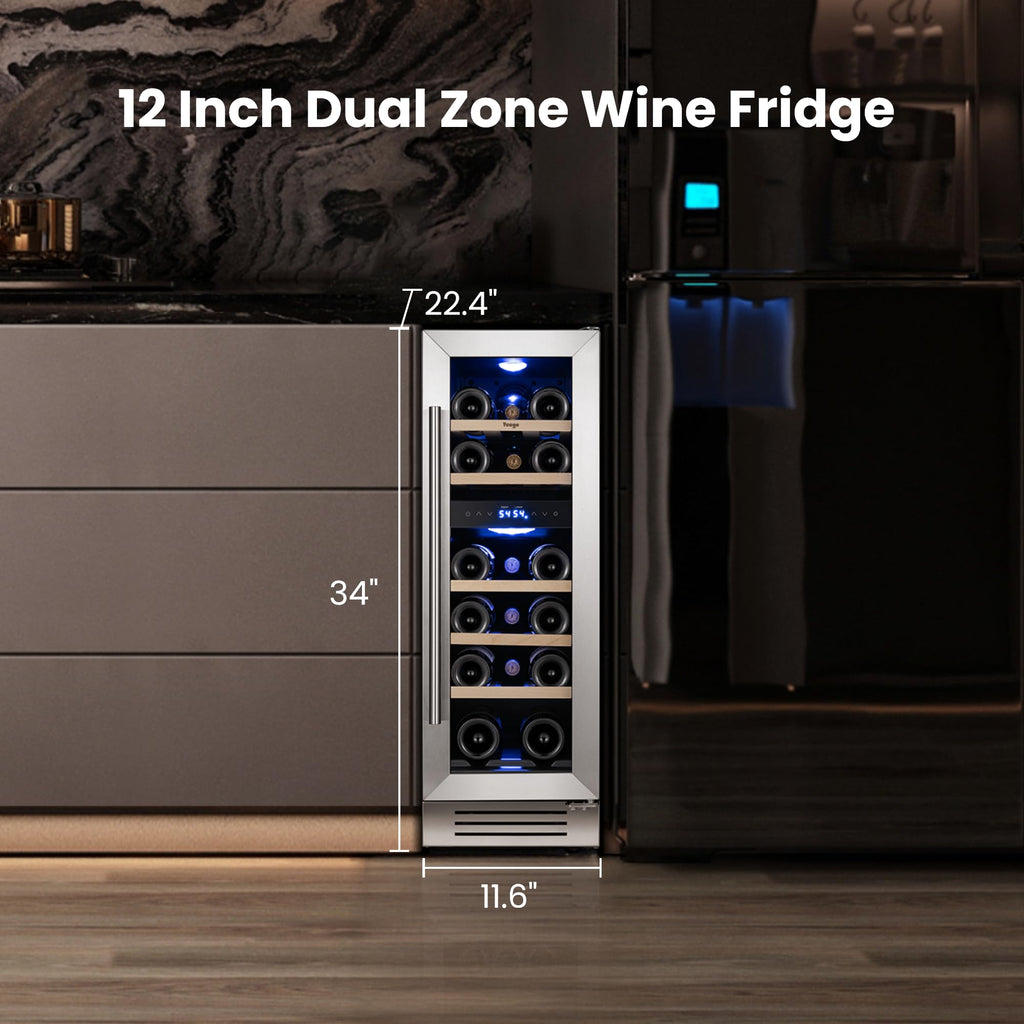 Yeego 30 Inch Wine and Beverage Refrigerator with 80 Can and 33 Bottle