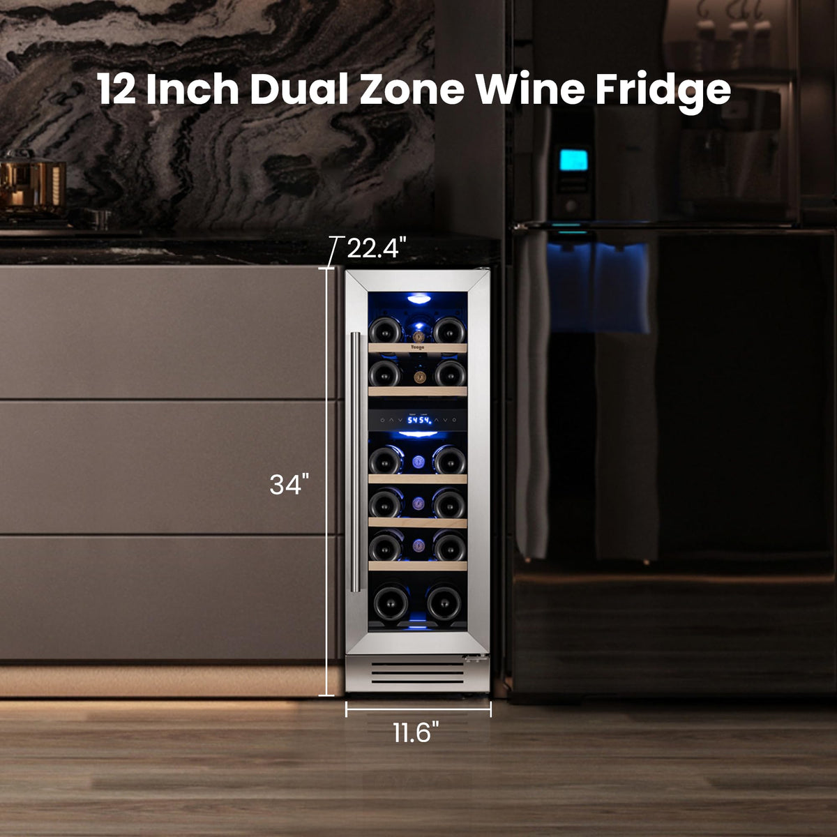 Yeego 30 Inch Wine and Beverage Refrigerator with 80 Can and 33 Bottle