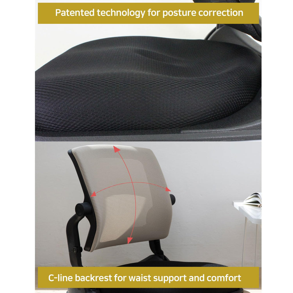 Patented Floor Chair with Back Support - Foldable Orthopedic Floor Chair for Adults/Children - Japanese Legless Seat for Meditation, TV, Pelvic Adjustment - Recliner with Back Support (Black)
