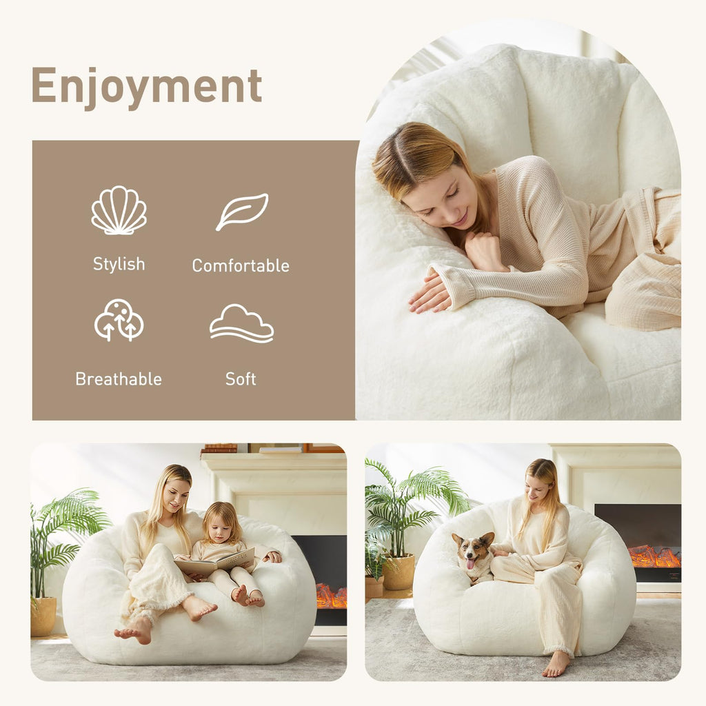 HUGHEAVEN Max Giant Bean Bag Chair, Bean Bag Sofa for Adults & Teens