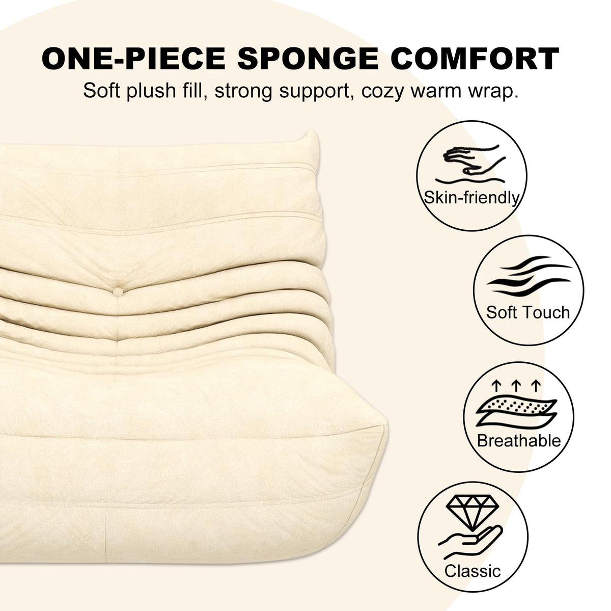 Bean Bag Chair for Adults, Memory Foam Bean Bag Sofa with Waterproof Fabric