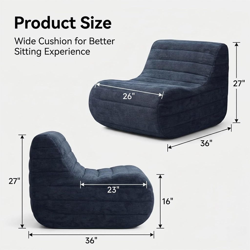 Memory Foam Bean Bag Chair, Gray