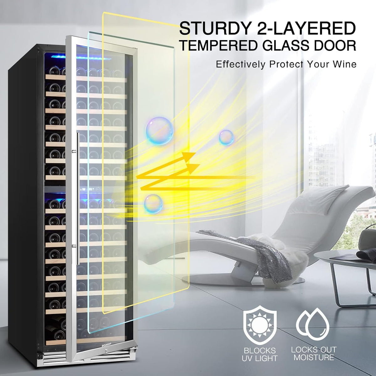 BODEGA 24" Dual Zone Wine fridge,174 Bottles Wine Cooler Refrigerator