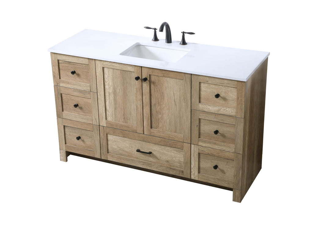 18" Pre-Assembled Bathroom Vanity with Sink, Engineered Wood, Ivory White Engineered Marble Countertop Included, Single Oval Porcelain Sink, 1 Soft-Close Drawers, Expresso