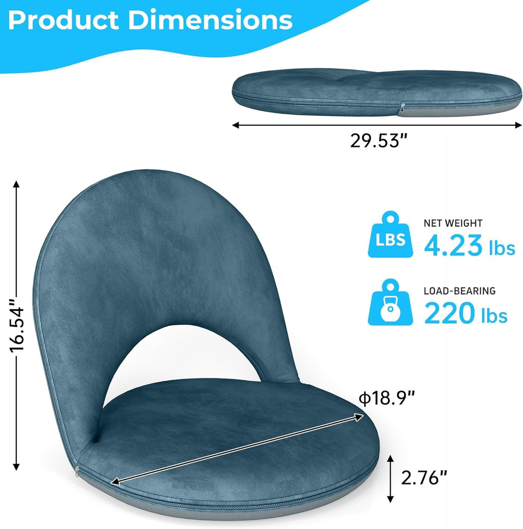 2Pcs Floor Chair with Adjustable Back Support for Kids and Adults