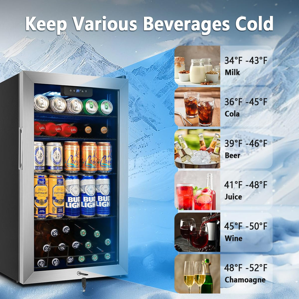 Tylza 24" Dual Zone Wine and Beverage Cooler Quiet Compressor
