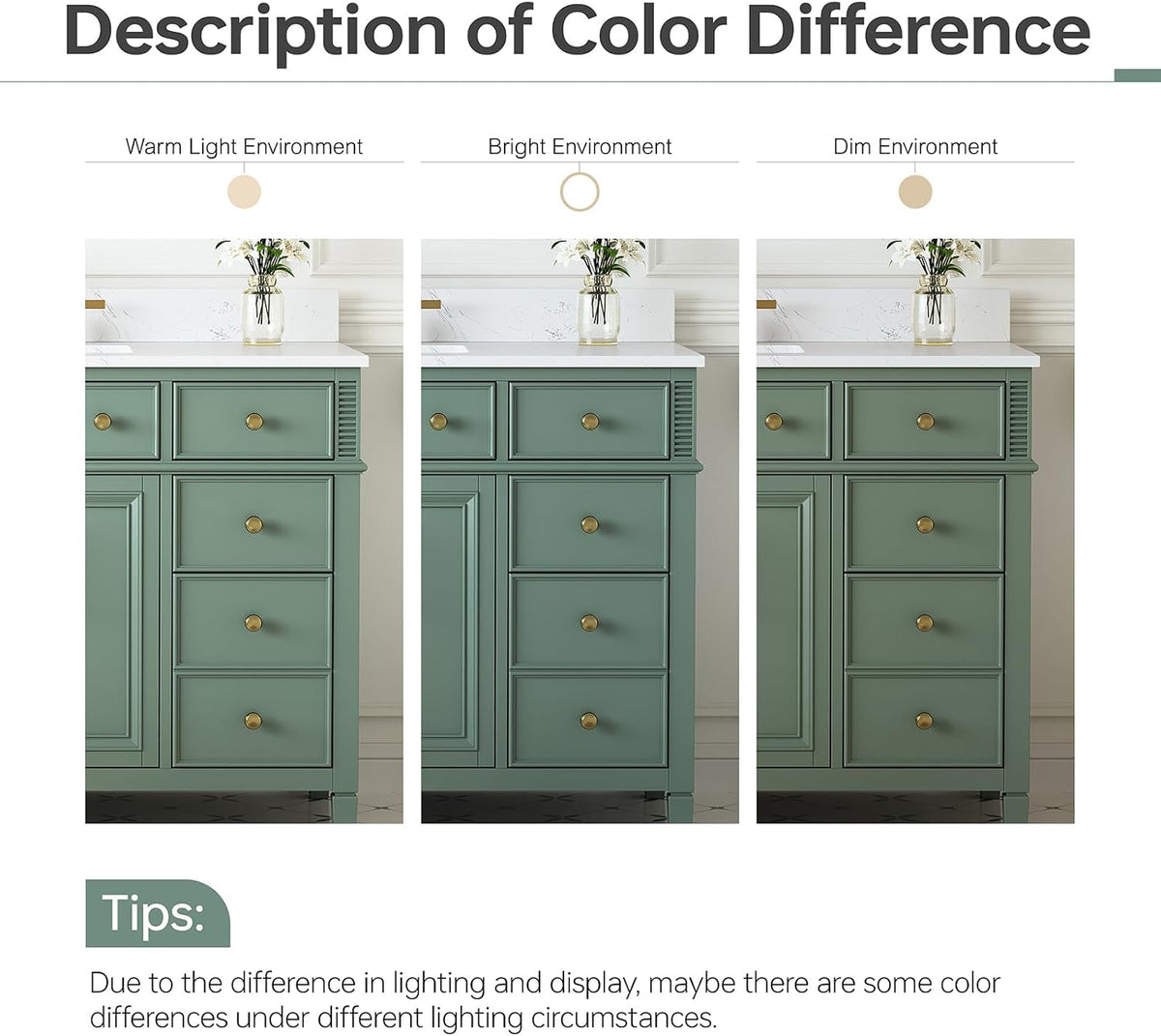 48 inch Bathroom Vanity with Sink, Green