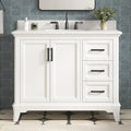 42 Inch Bathroom Vanity with Sink, Pre Assembled, White
