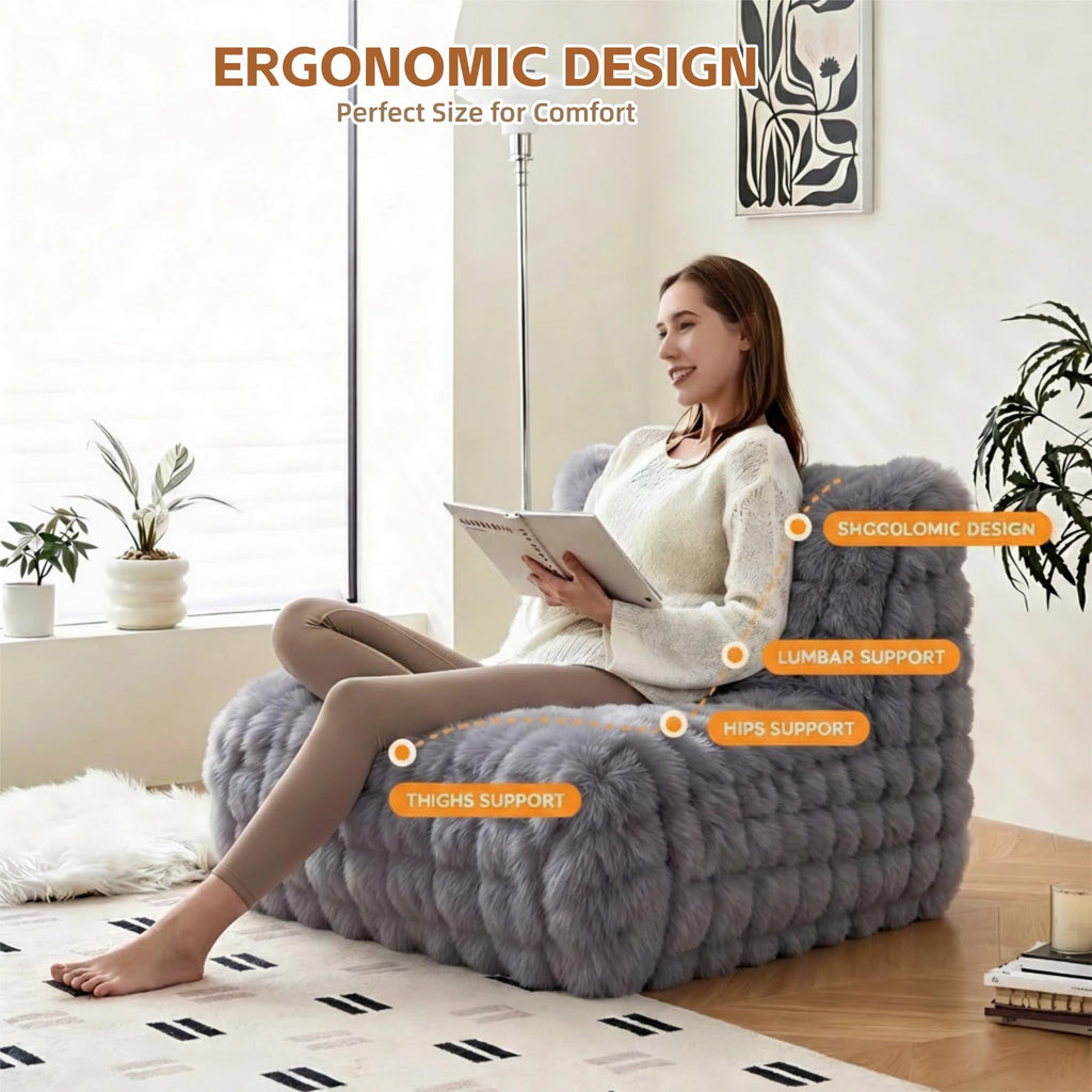 Memory Foam Bean Bag Chair, Gray