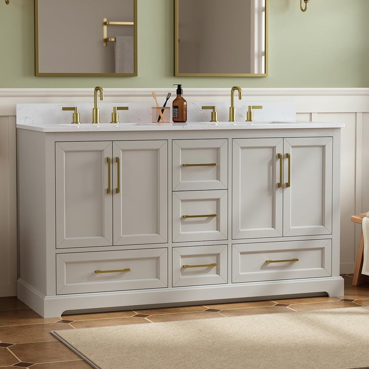 48 inch Bathroom Vanity with Sink, Green