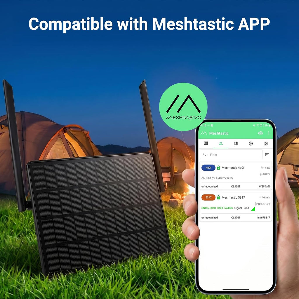ELECROW Outdoor Solar Power for Meshtastic with 6W Solar Panel Support GPS