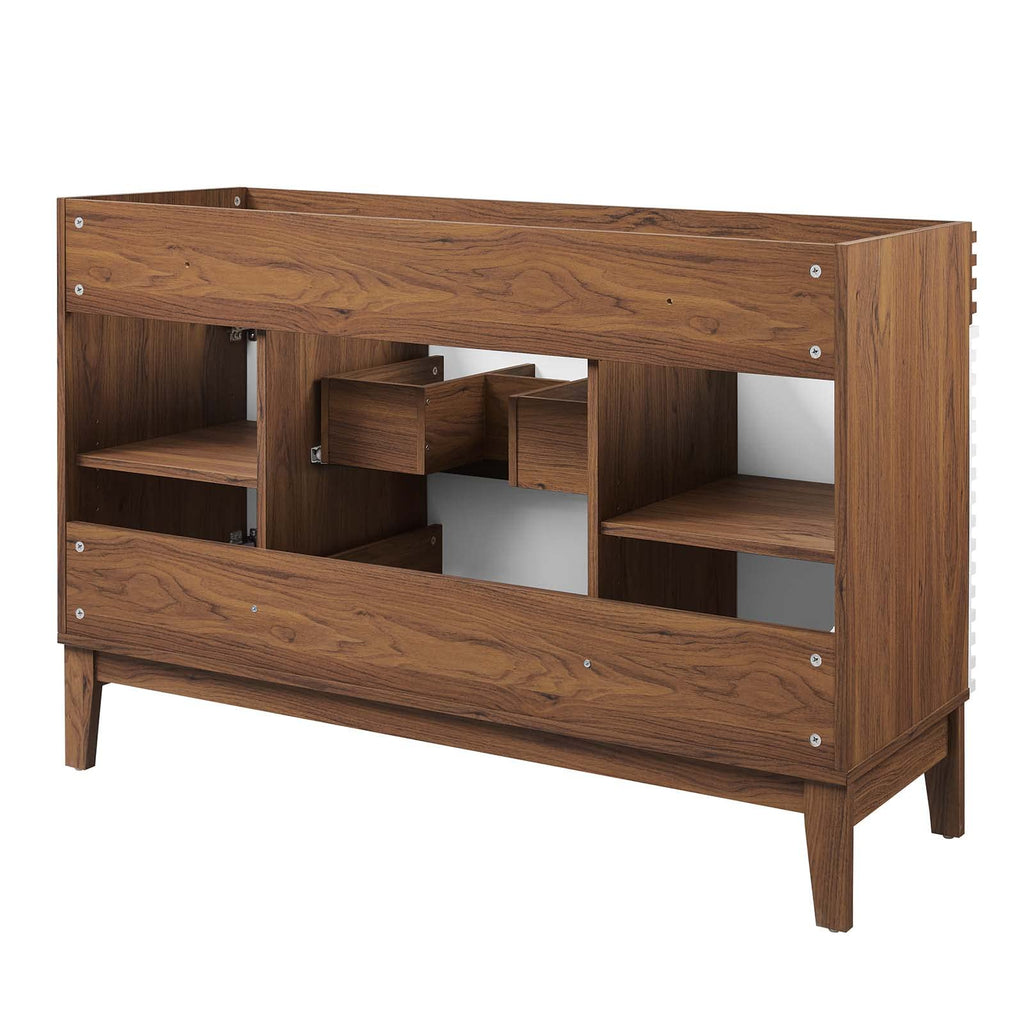 Modway Render Mid-Century Bathroom Vanity With Sink in Walnut White,24 Inch