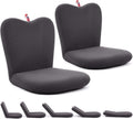Sintuff 2 Pcs Floor Chair with Back Support Meditation Chair Floor Seat with Thick Cushion 5-Position Adjustable Tatami Lounger Folding Lazy Sofa for Reading Gaming Watching TV Dorm Yoga, Dark Grey