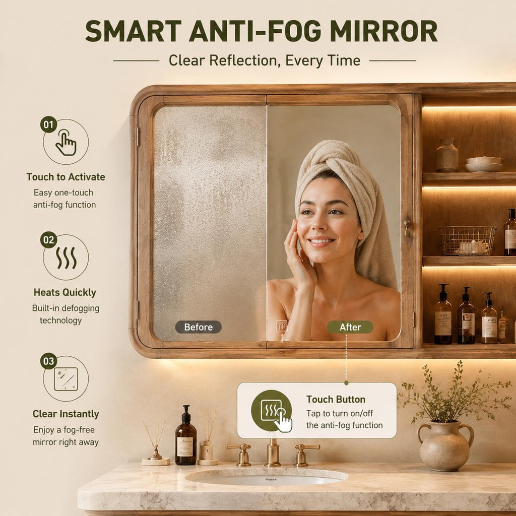 72 in Freestanding Double-Sink Bathroom Vanity with Mirror Cabinet