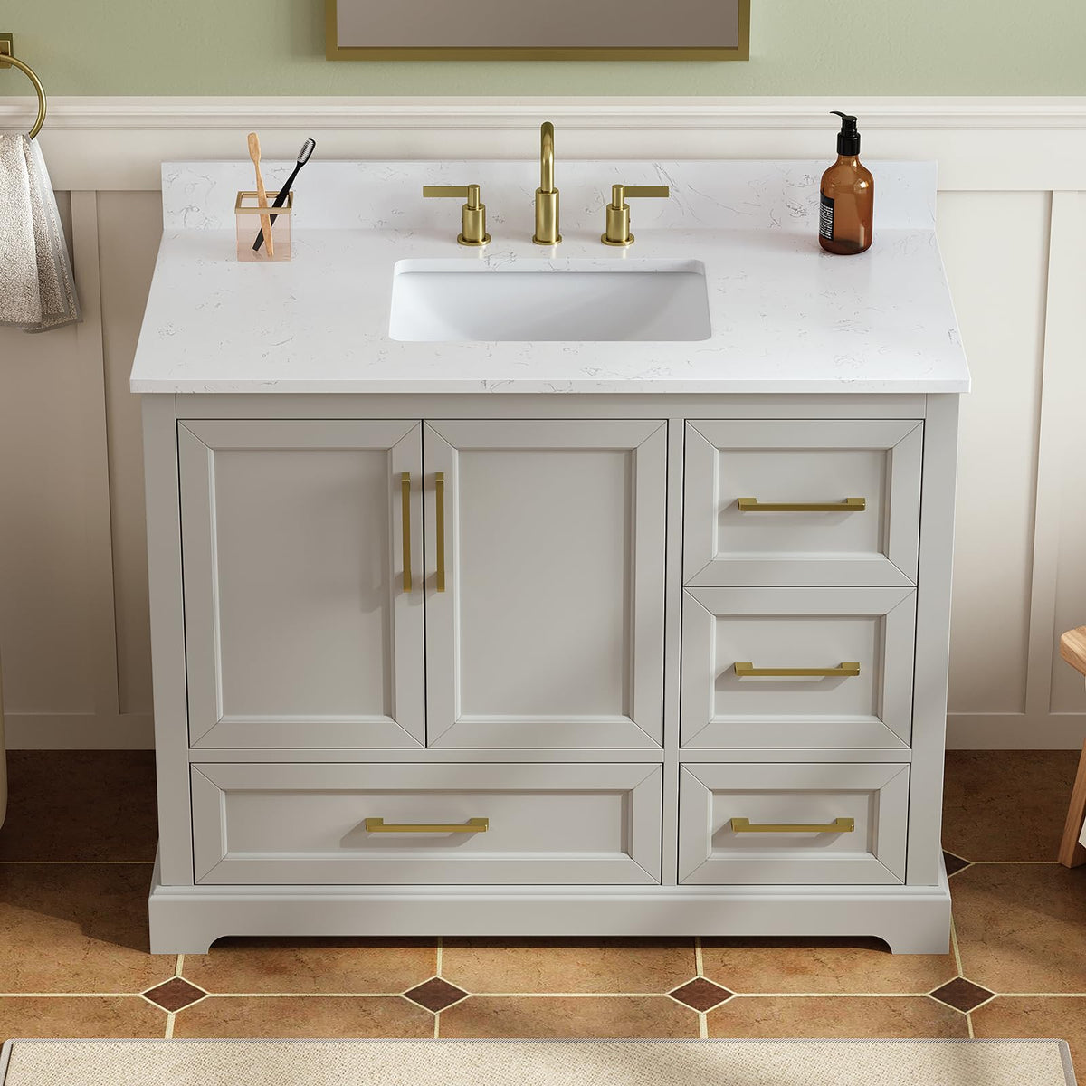 48 inch Bathroom Vanity with Sink, Green