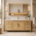 62 IN Freestanding Single Sink Bathroom Vanity with LED Storage Mirror