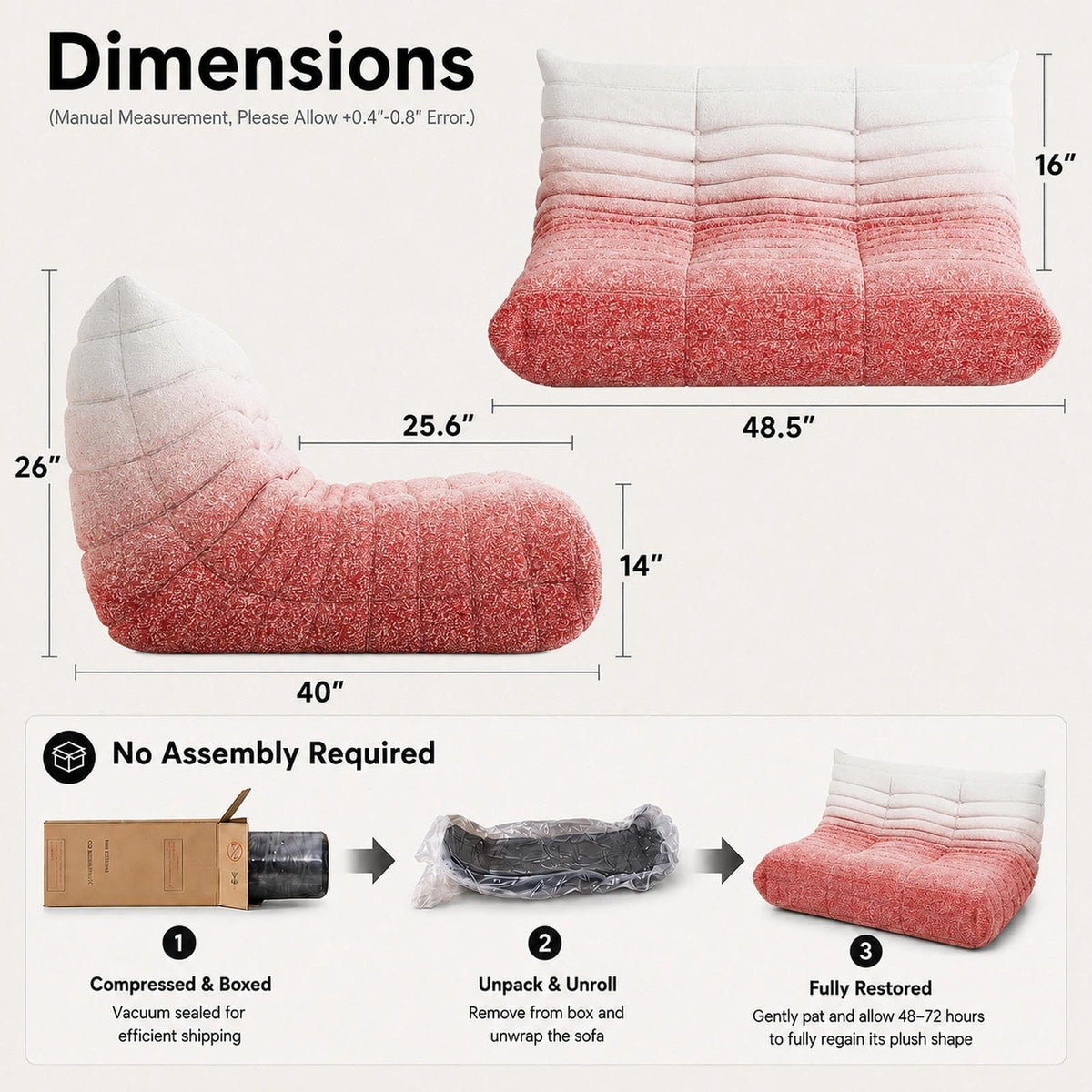 WHGBJA Giant Bean Bag Chair for Adults, Comfy Beanbag with Memory Foam