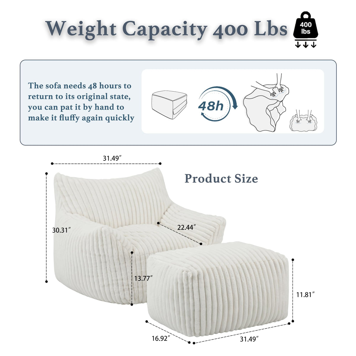 3-in-1 Giant Bean Bag Chair for Adults & Kids, Convertible Floor Sofa to Mattress, Memory Foam Beanbag Chair with Washable Cover, Multi Functional Lounge Couch for Bedroom, Living Room (Dark Grey)