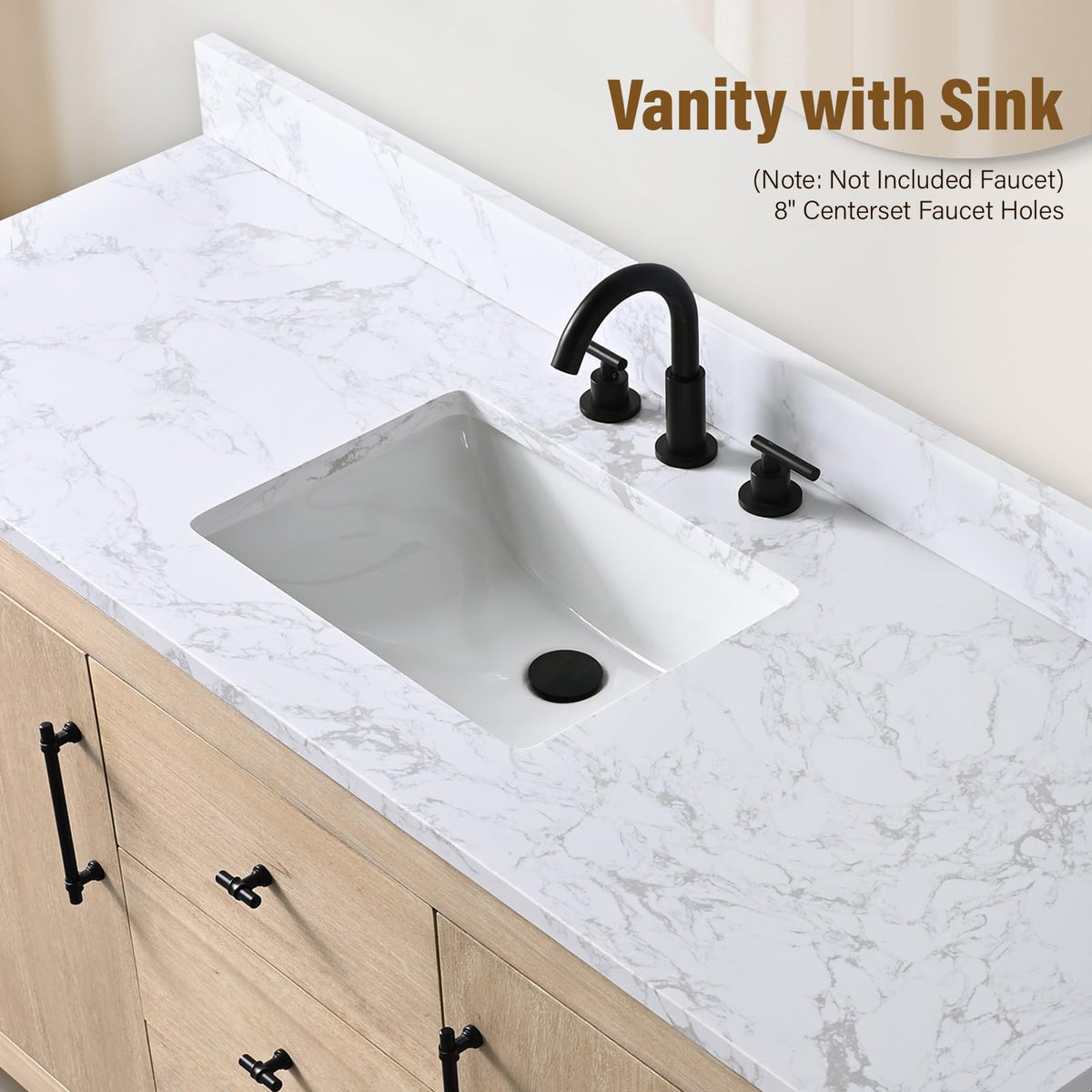 HOMEBEYOND 72" Bathroom Vanity with Double Sink & Ceramic Top, MDF Material Vanity Cabinet with Basin Combo, Soft-Closing Doors, Removable Shelf, Backsplash, Tan