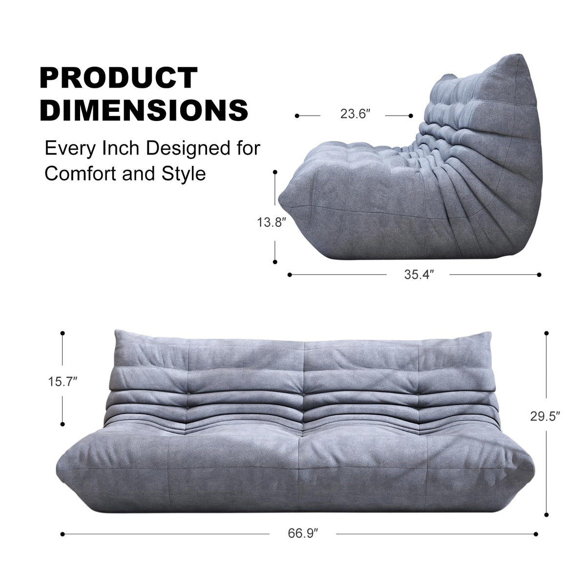Bean Bag Chair for Adults, Memory Foam Bean Bag Sofa with Waterproof Fabric