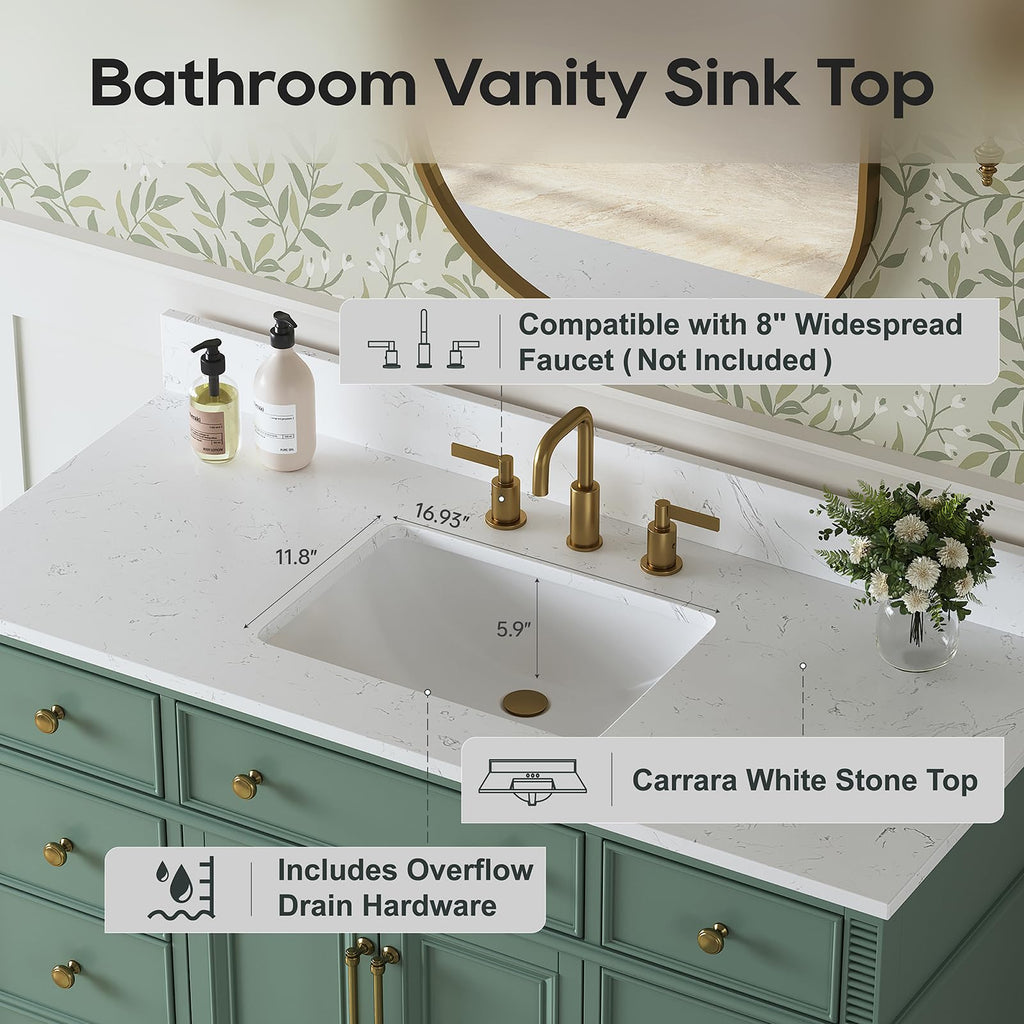 60 Inch Bathroom Vanity with Double Sink Combo, Greige