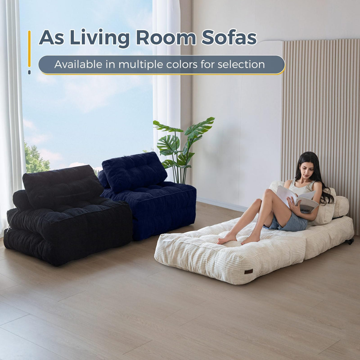 MAXYOYO Folding Sofa Bed, Convertible Chair Bed with Pillow