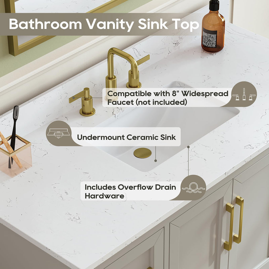 48 inch Bathroom Vanity with Sink, Green