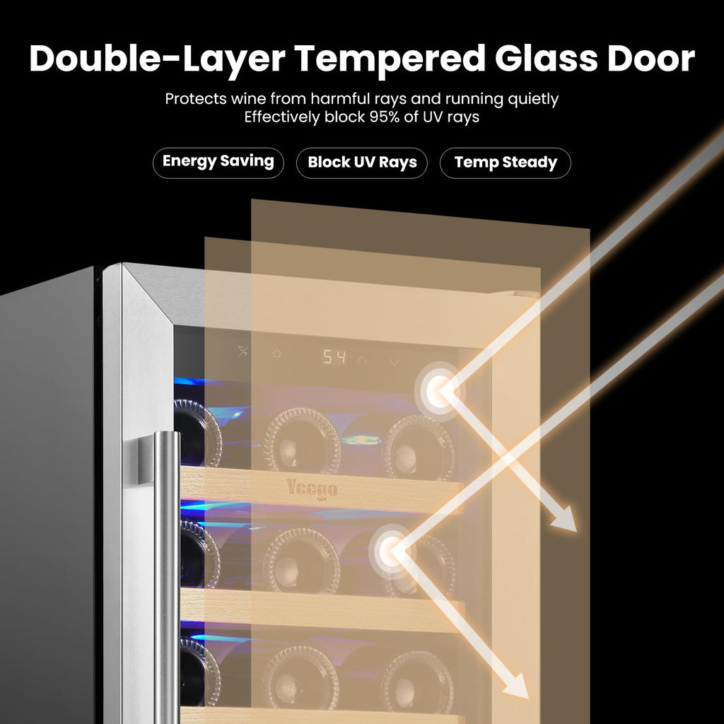 Yeego 30 Inch Wine and Beverage Refrigerator with 80 Can and 33 Bottle