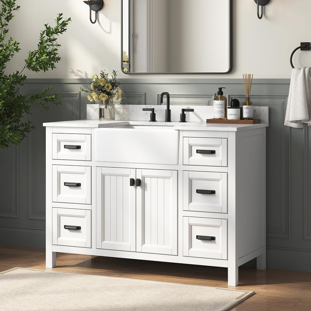 60 Inch Bathroom Vanity Double Sink, Steel Blue